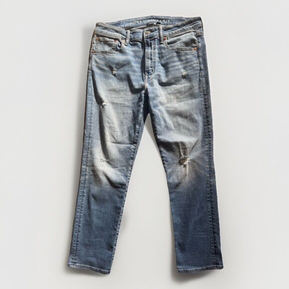 American Eagle Jeans Mens 33x30 Cotton Stretch Distressed Airflex - Picture 2 of 9